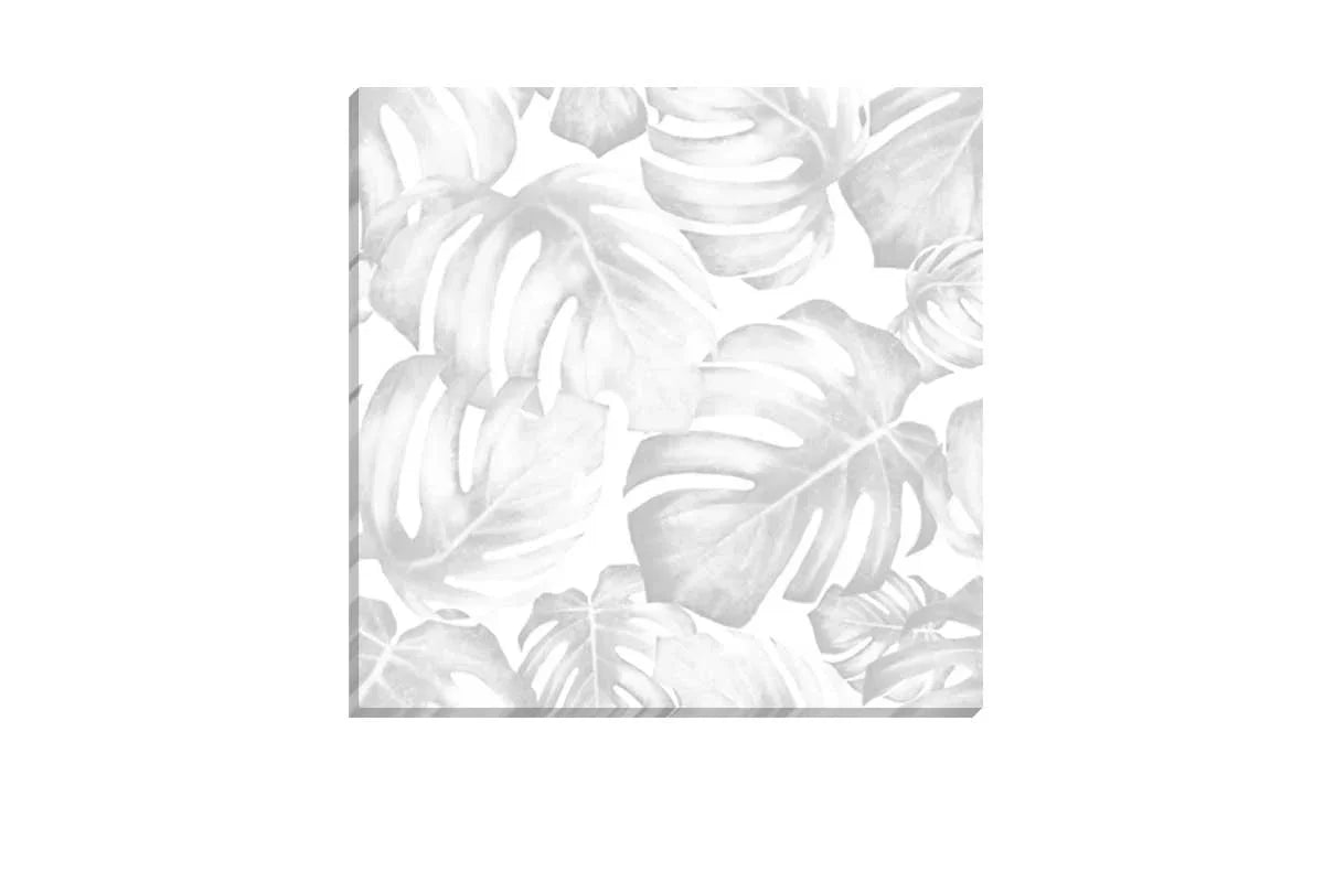 Monstera Leaves Black & Grey | Canvas Wall Art Print - Final Touch Decor