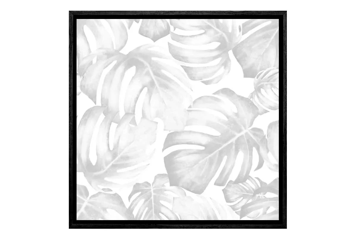 Monstera Leaves Black & Grey | Canvas Wall Art Print - Final Touch Decor