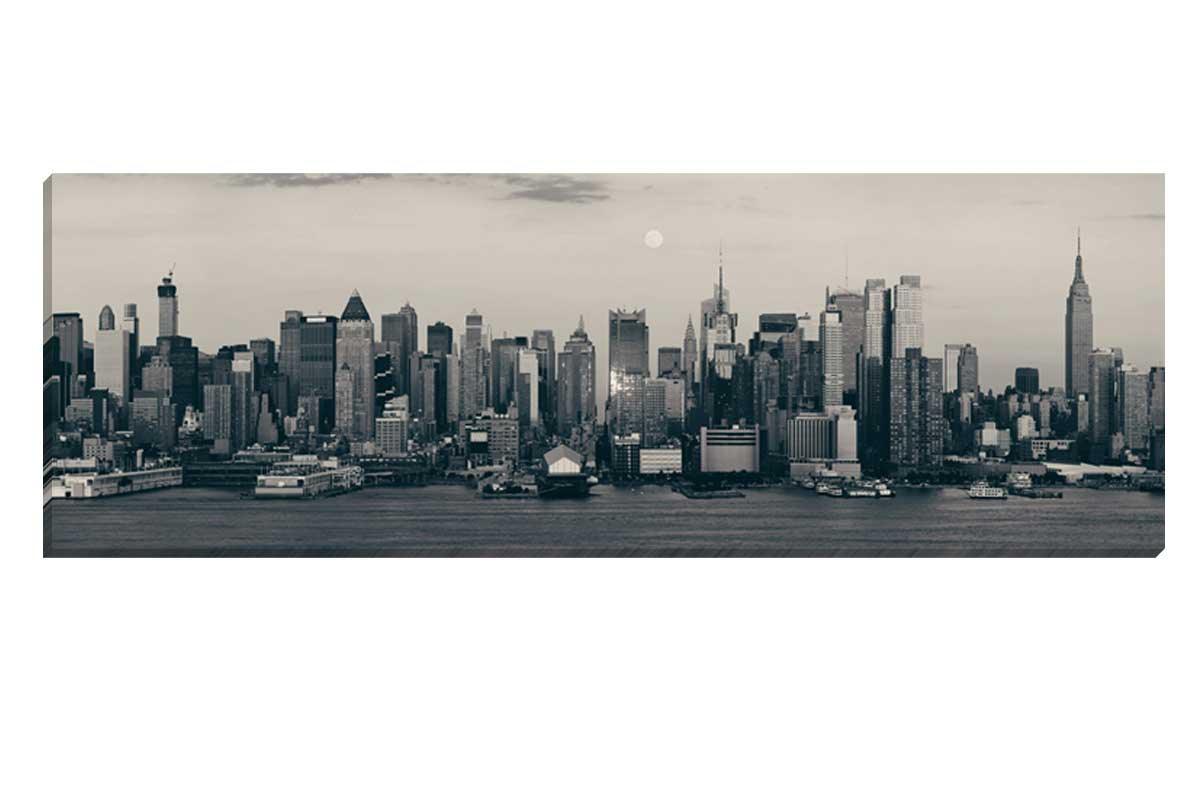 Moon Over Manhattan, NYC, USA | Canvas Wall Art Print - Final Touch Decor