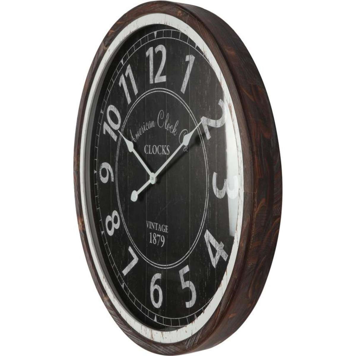 Distressed Monochrome Glass-Front Wall Clock 70cm - Final Touch Decor
