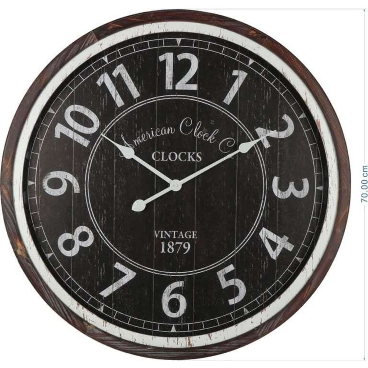 Distressed Monochrome Glass-Front Wall Clock 70cm - Final Touch Decor