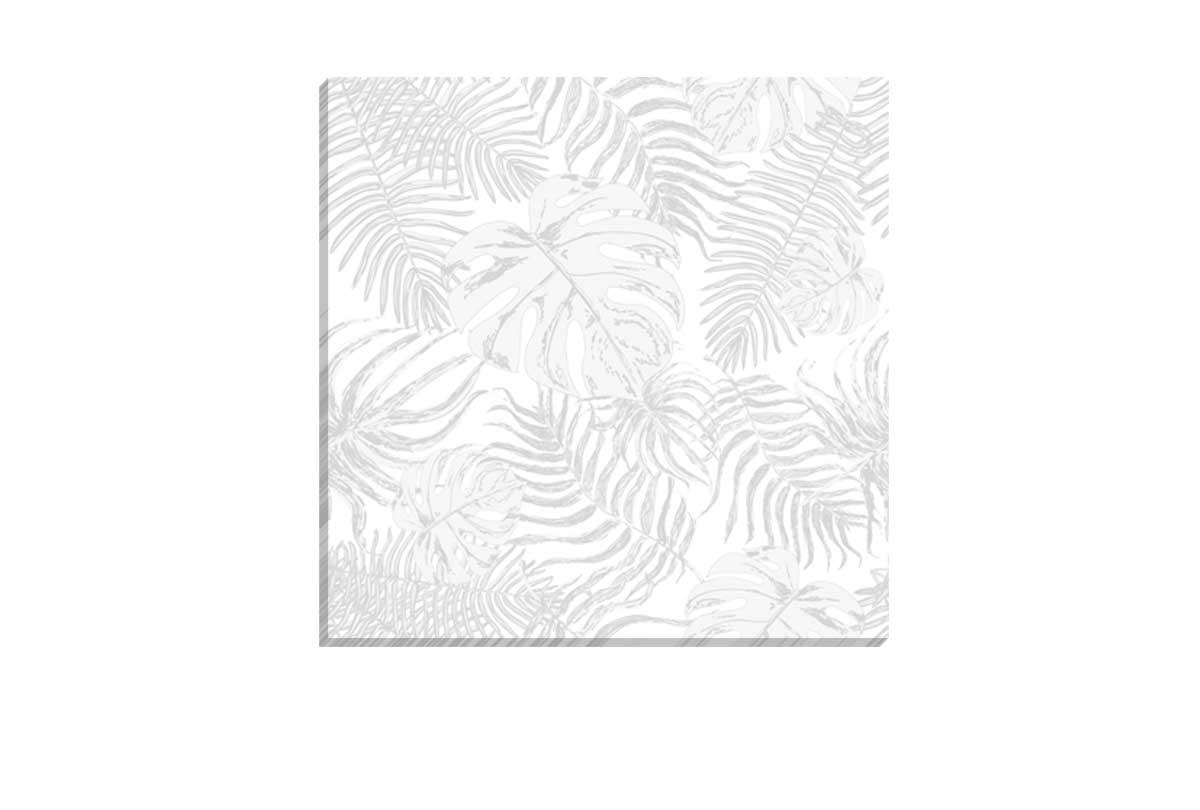 Grey Monstera & Palm leaves | Canvas Wall Art Print - Final Touch Decor