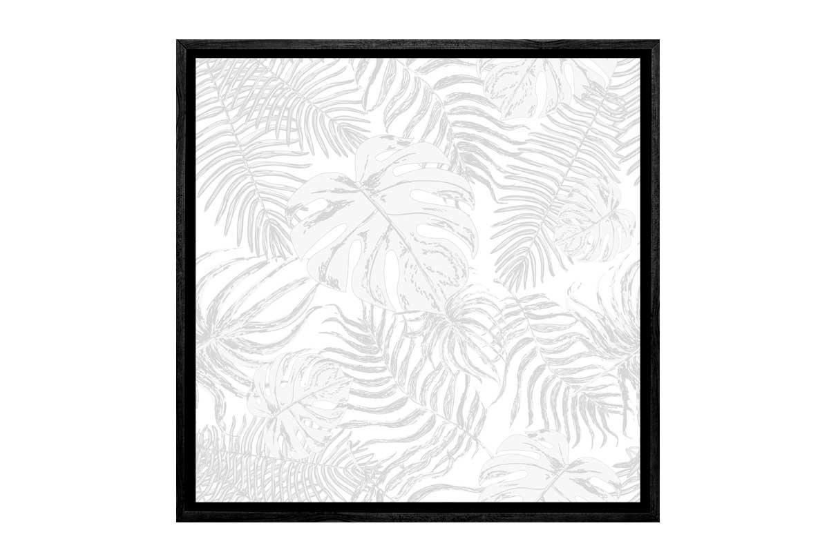 Grey Monstera & Palm leaves | Canvas Wall Art Print - Final Touch Decor
