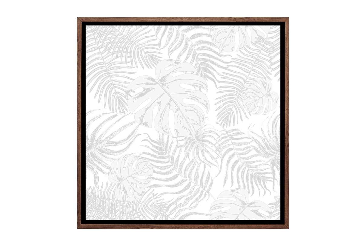 Grey Monstera & Palm leaves | Canvas Wall Art Print - Final Touch Decor