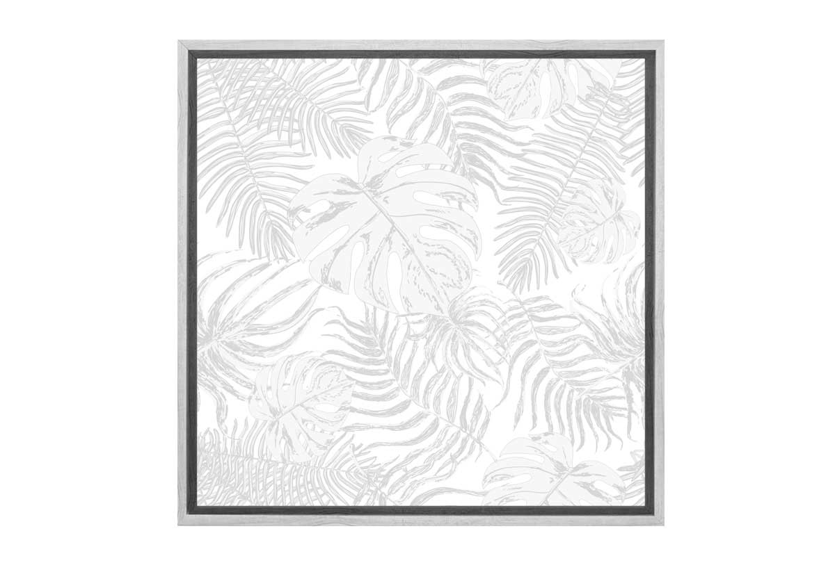 Grey Monstera & Palm leaves | Canvas Wall Art Print - Final Touch Decor