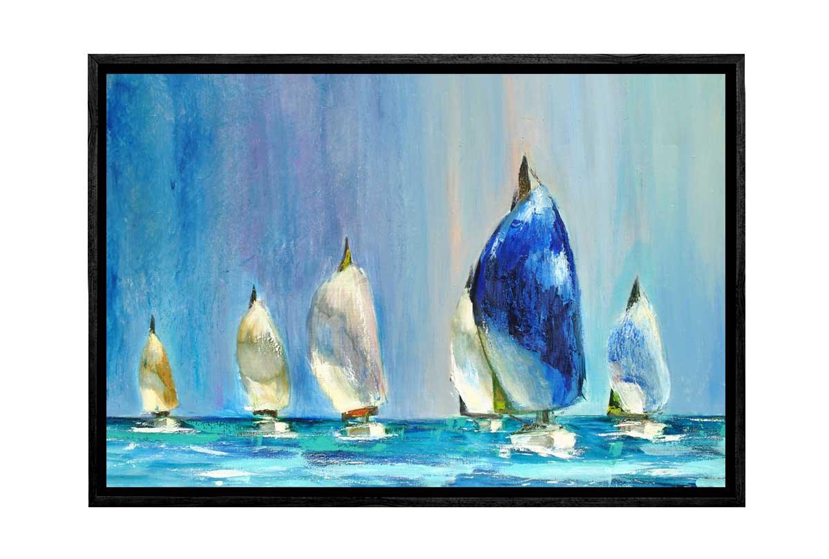 Yacht Race Painting | Canvas Wall Art Print - Final Touch Decor