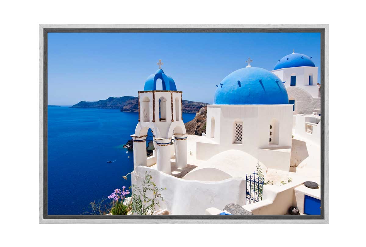 Blue and White Buildings, Greece | Canvas Wall Art Print - Final Touch Decor