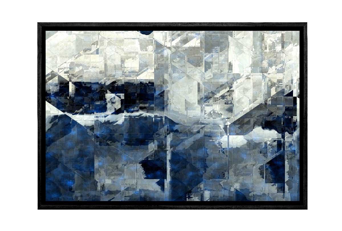 Deep Blue and Grey Abstract | Canvas Wall Art Print - Final Touch Decor