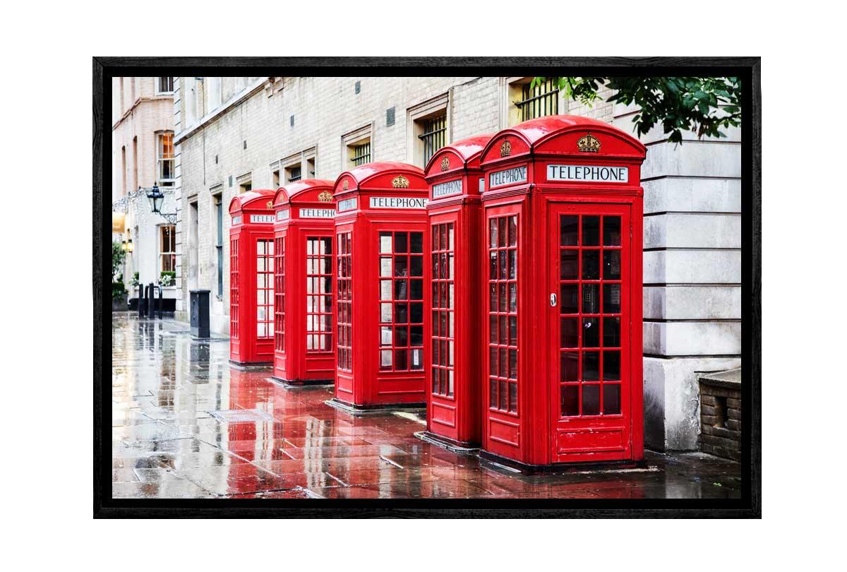 Red Phone Booths, UK | Canvas Wall Art Print - Final Touch Decor