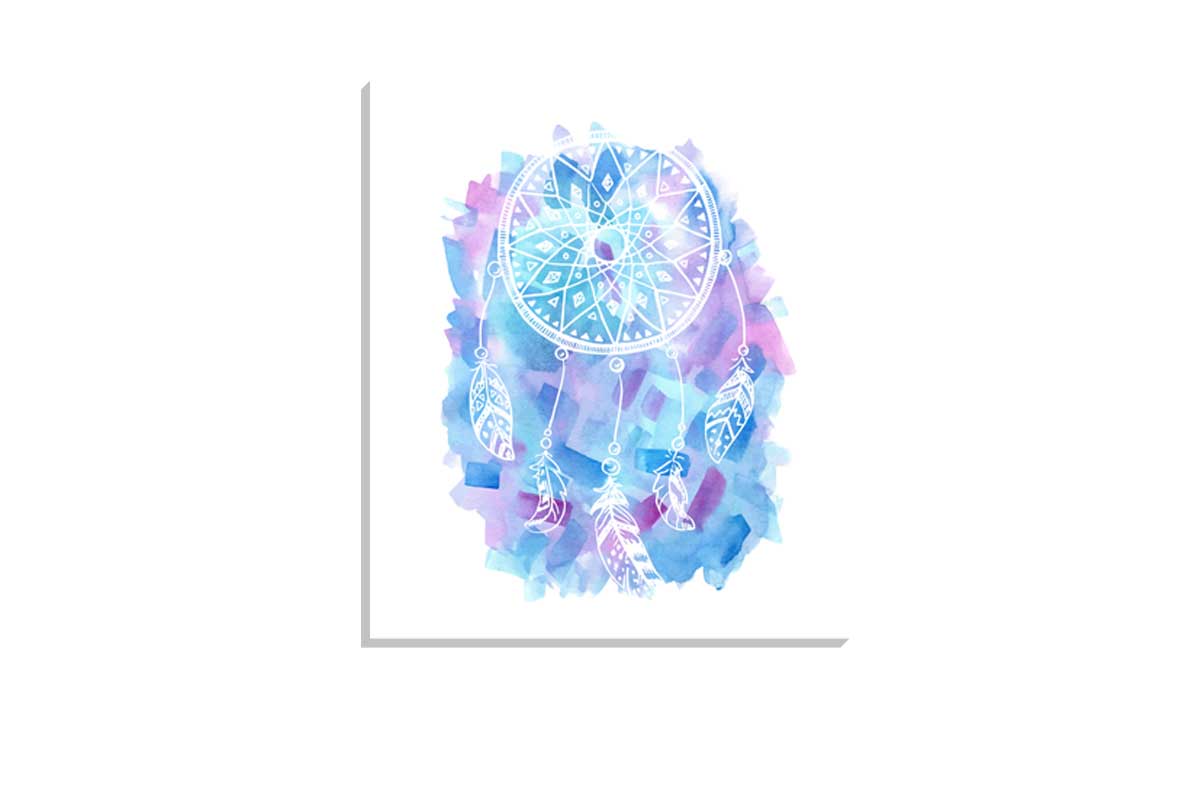 Blue and Purple Watercolour Dream Catcher | Canvas Wall Art Print - Final Touch Decor