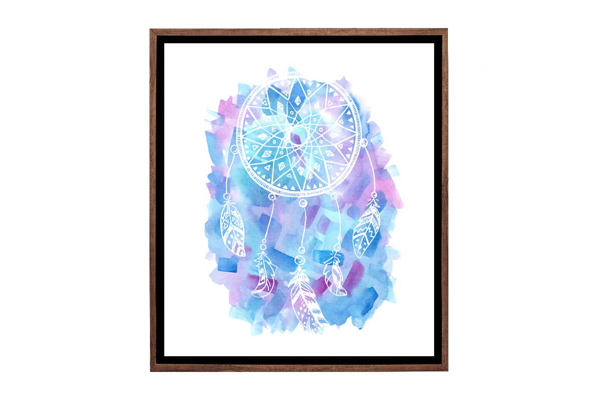 Blue and Purple Watercolour Dream Catcher | Canvas Wall Art Print - Final Touch Decor
