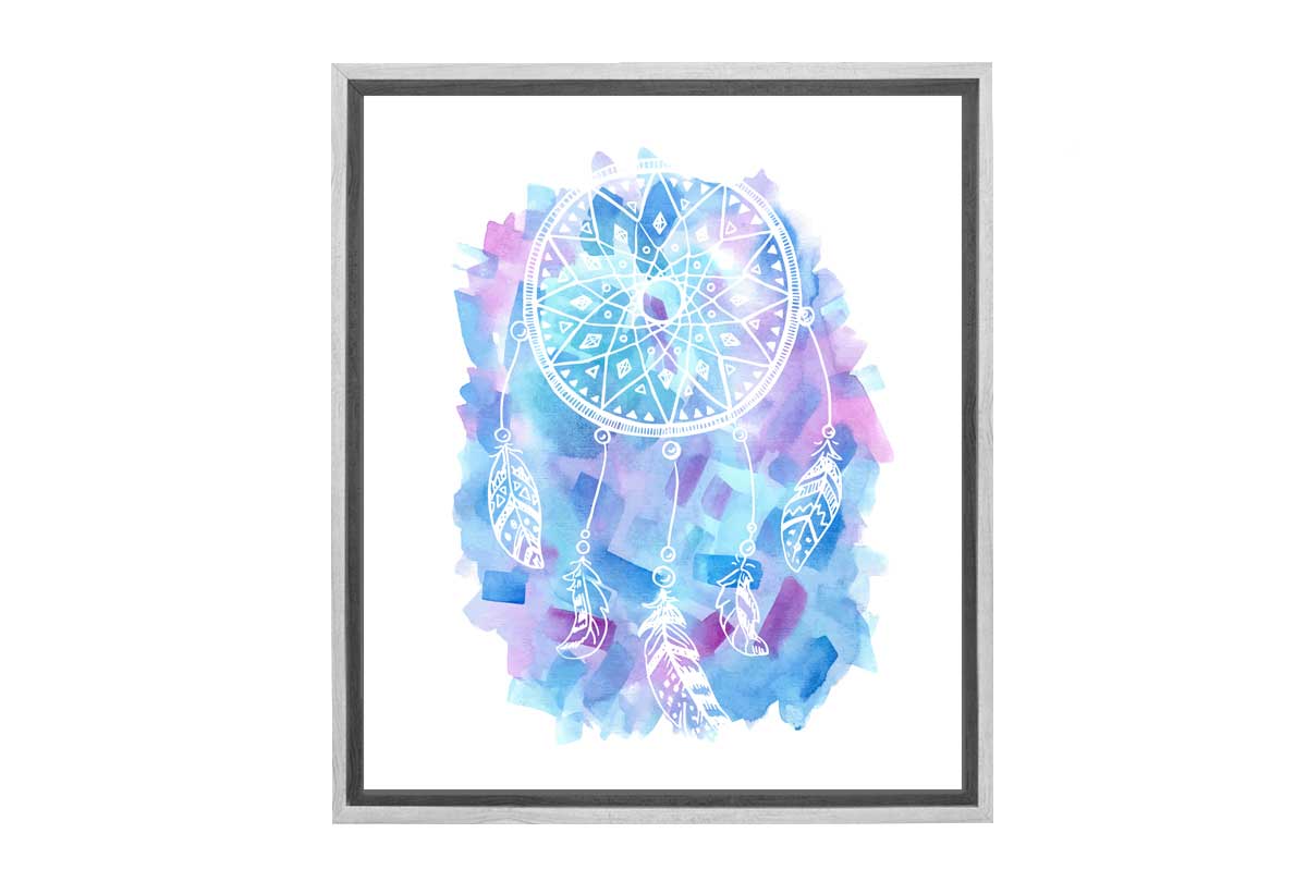 Blue and Purple Watercolour Dream Catcher | Canvas Wall Art Print - Final Touch Decor