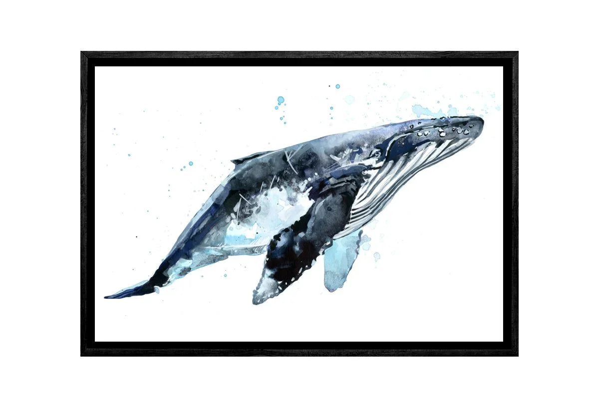 Whale Watercolour | Animal Canvas Wall Art Print - Final Touch Decor