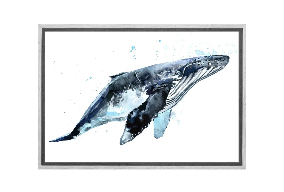 Whale Watercolour | Animal Canvas Wall Art Print - Final Touch Decor