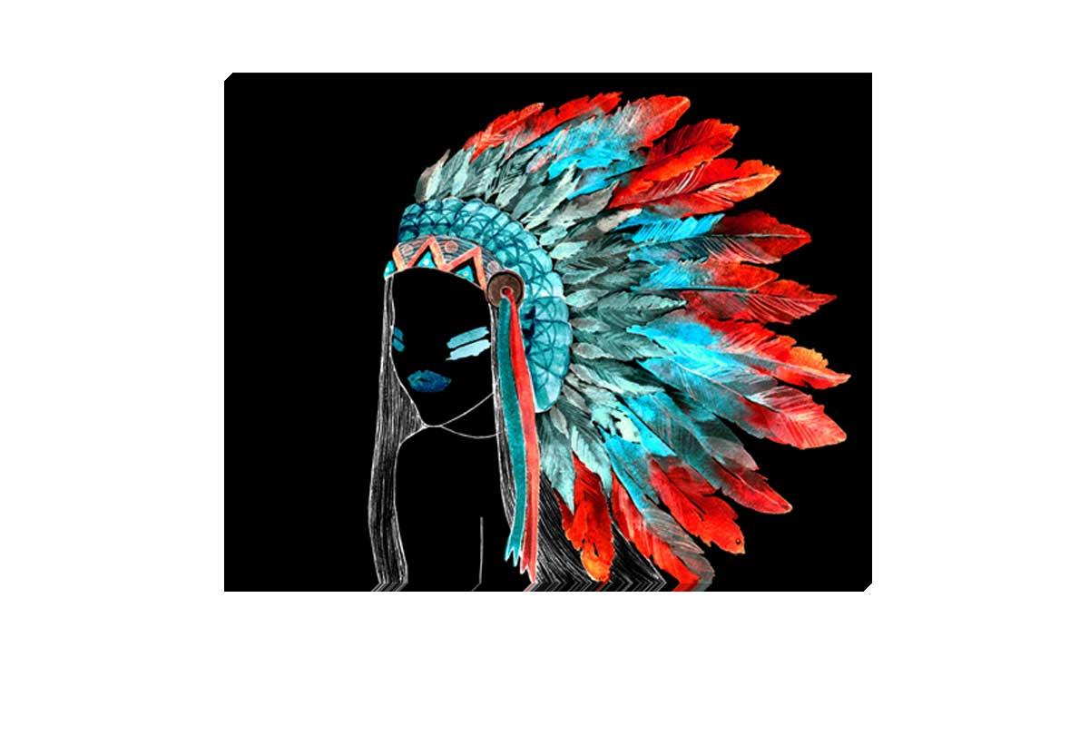 Abstract Feather Head Dress | Canvas Wall Art Print - Final Touch Decor