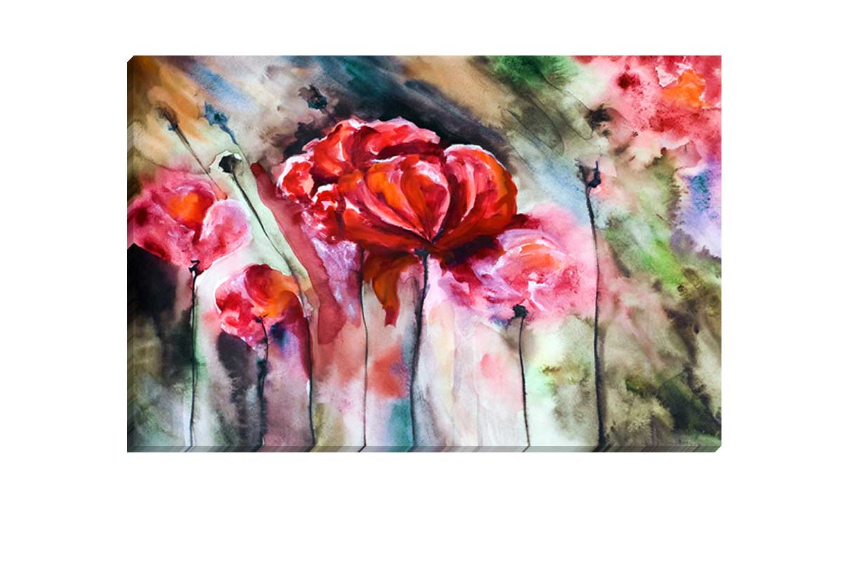 Red Poppy Abstract | Canvas Wall Art Print - Final Touch Decor