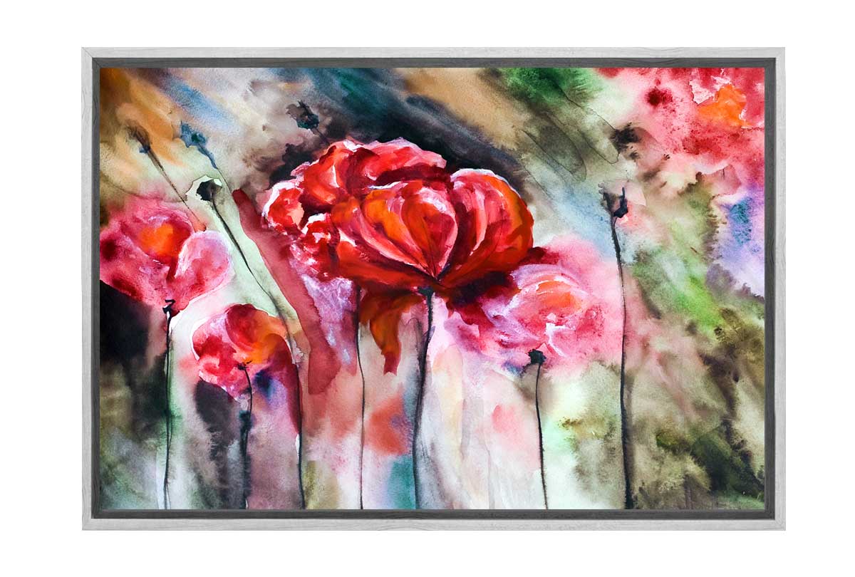 Red Poppy Abstract | Canvas Wall Art Print - Final Touch Decor