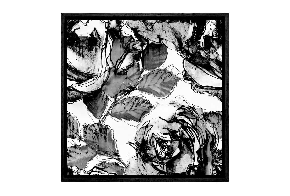 Black and White Watercolor Roses | Canvas Wall Art Print - Final Touch Decor