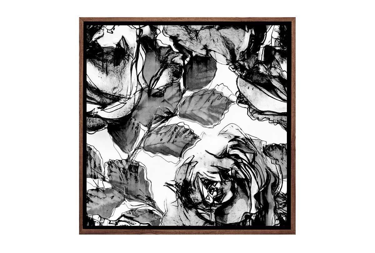 Black and White Watercolor Roses | Canvas Wall Art Print - Final Touch Decor