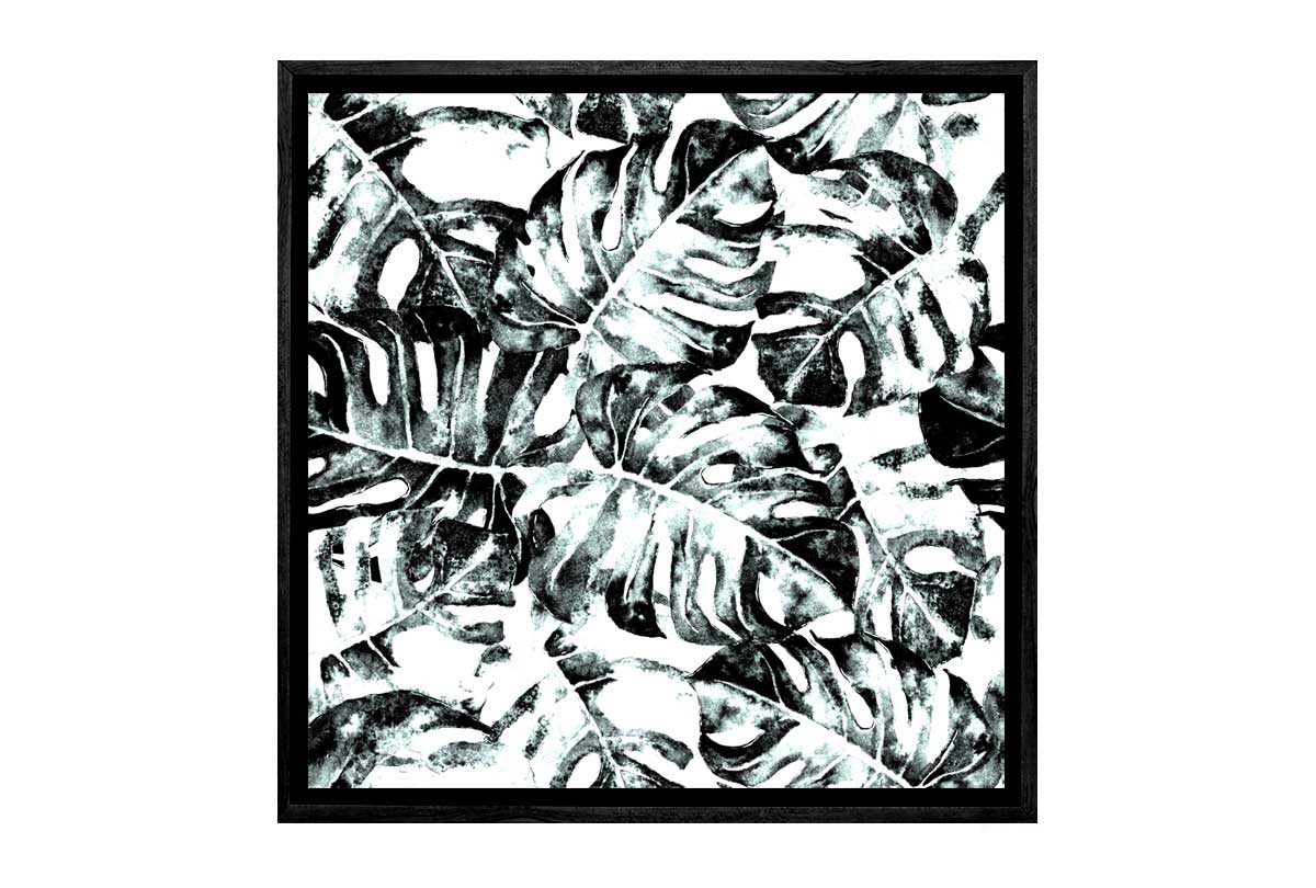 Black and White Monstera | Canvas Wall Art Print - Final Touch Decor