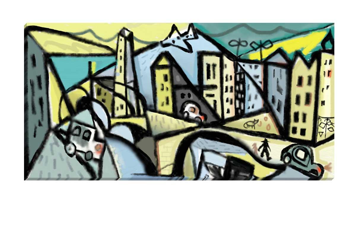 Abstract Town | Canvas Wall Art Print - Final Touch Decor
