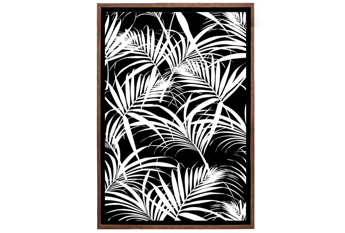 White Palm on Black | Canvas Wall Art Print - Final Touch Decor