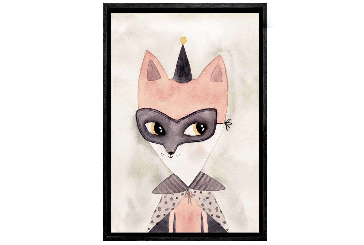 Carnival Fox Watercolour | Canvas Wall Art Print - Final Touch Decor