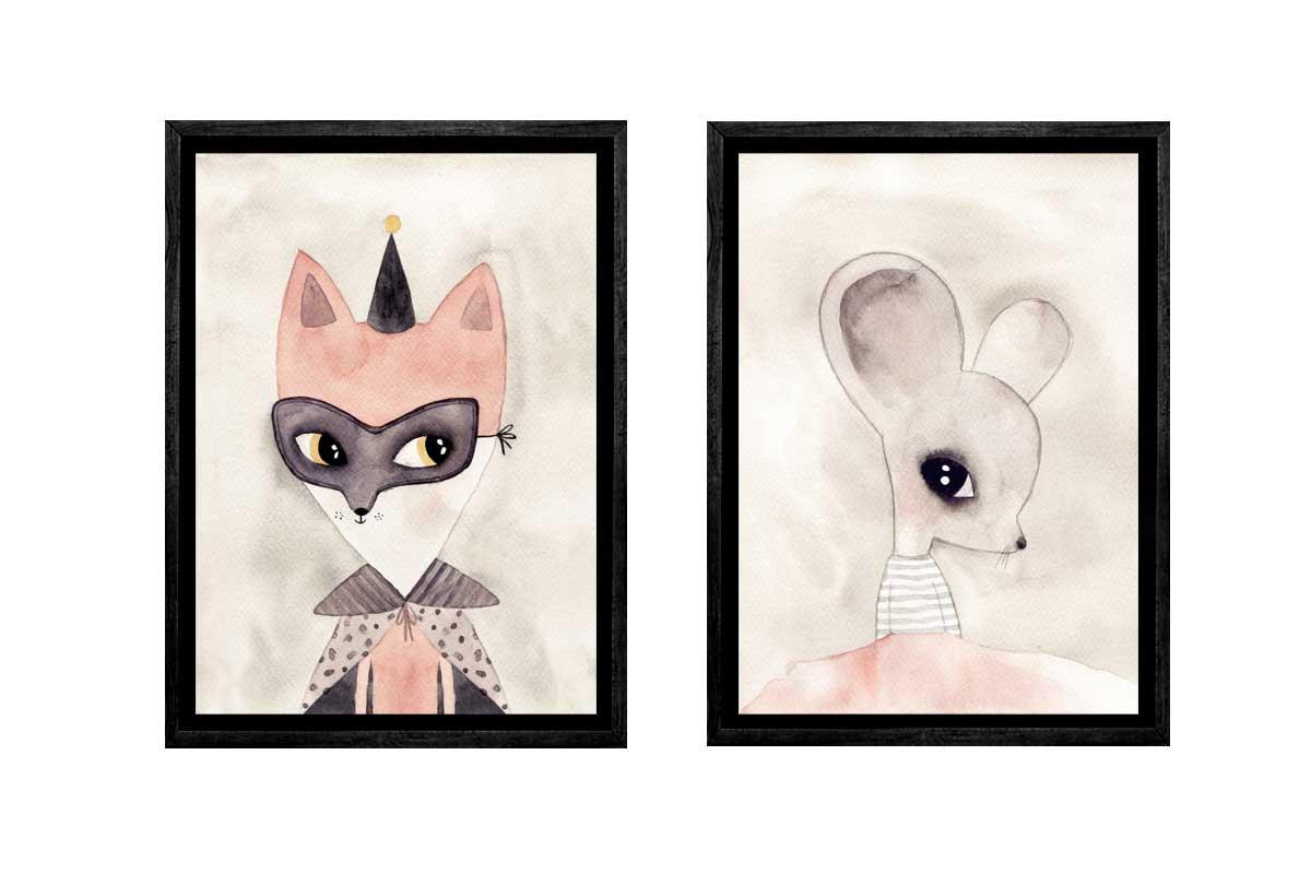Kids Watercolour | Set of 2 | Canvas Wall Art Print - Final Touch Decor