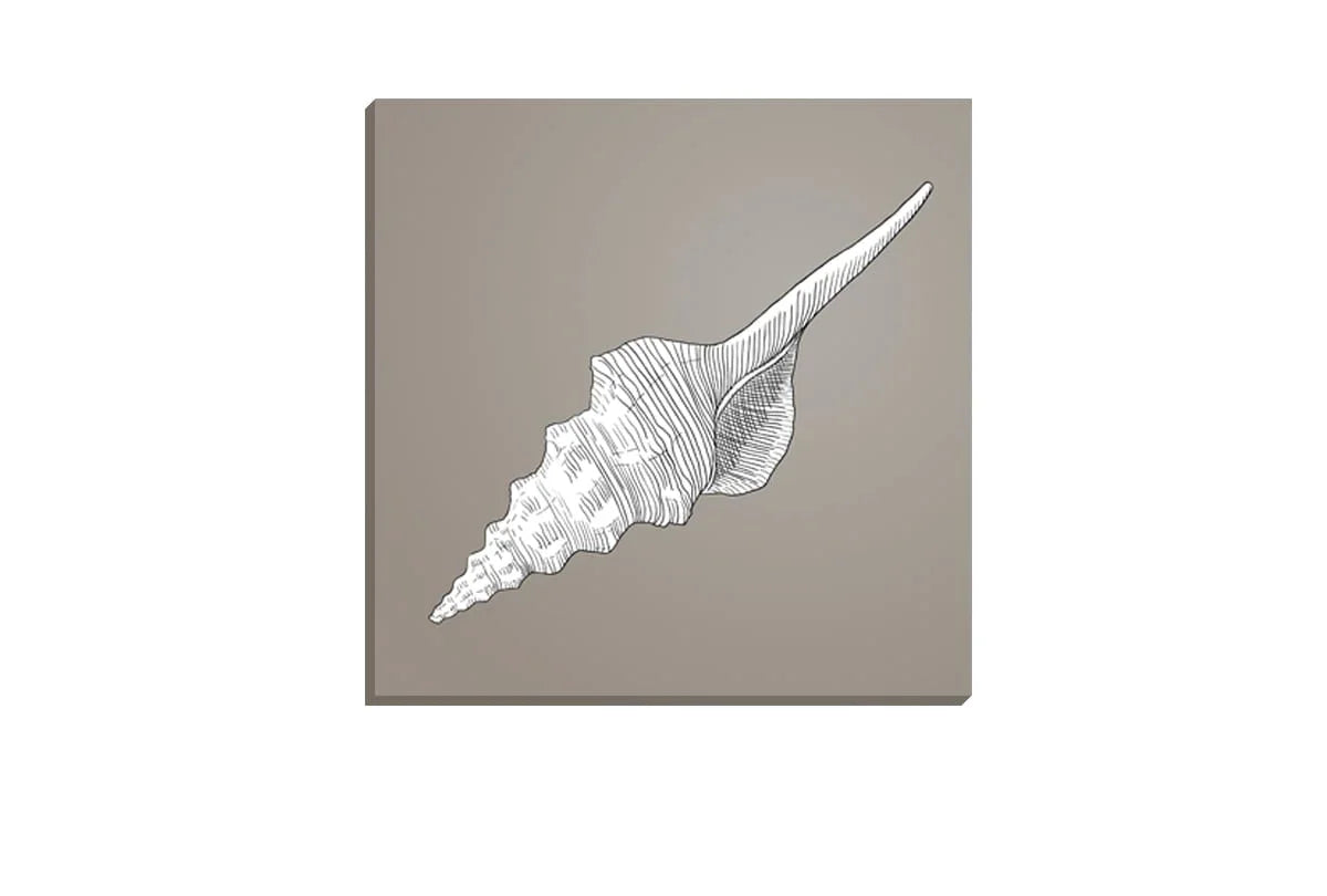 Shell White on Beige | Canvas Wall Art Print - Final Touch Decor