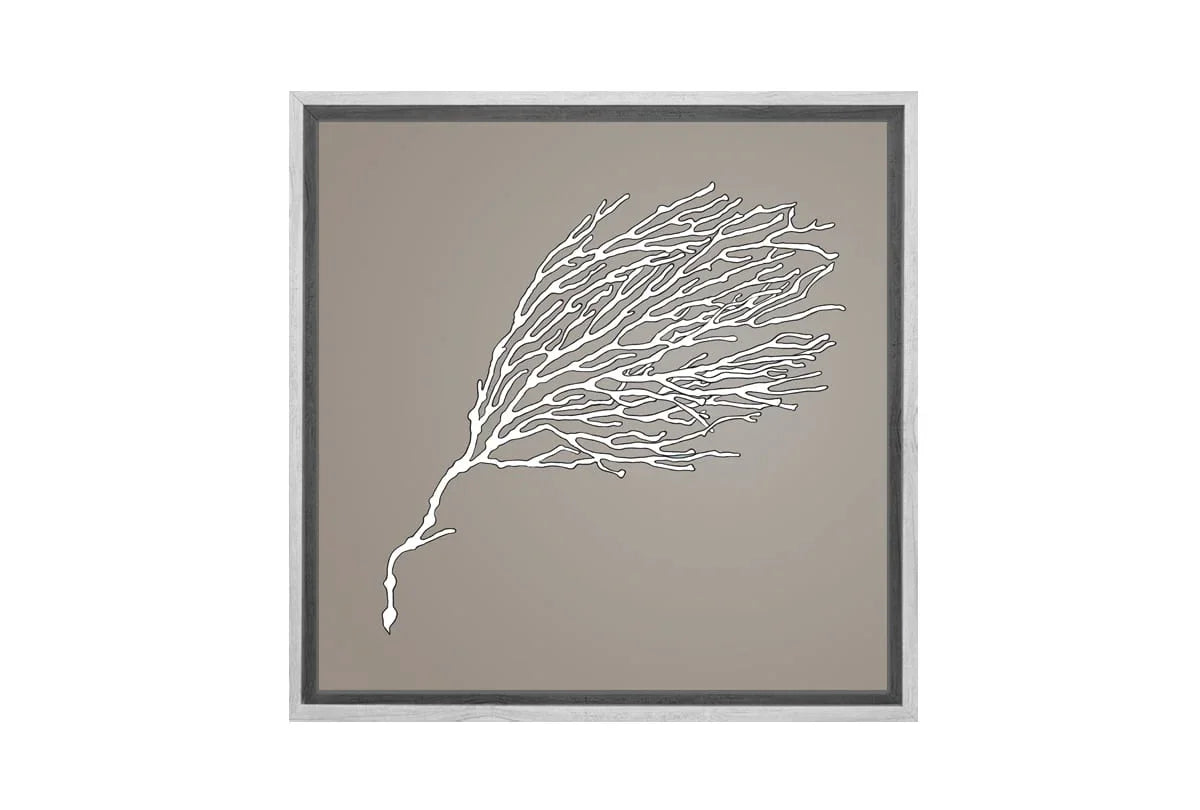 Fan Coral White on Beige | Canvas Wall Art Print - Final Touch Decor