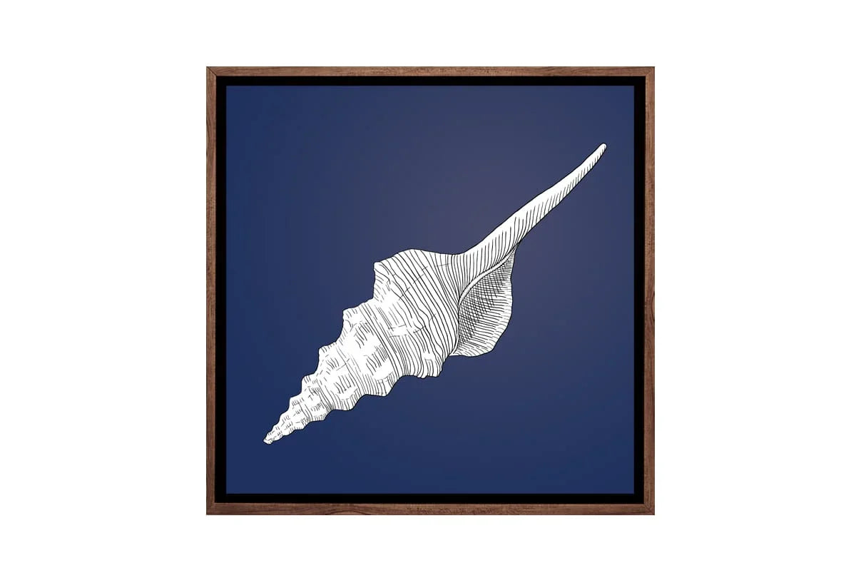 Shell White on Navy | Canvas Wall Art Print - Final Touch Decor