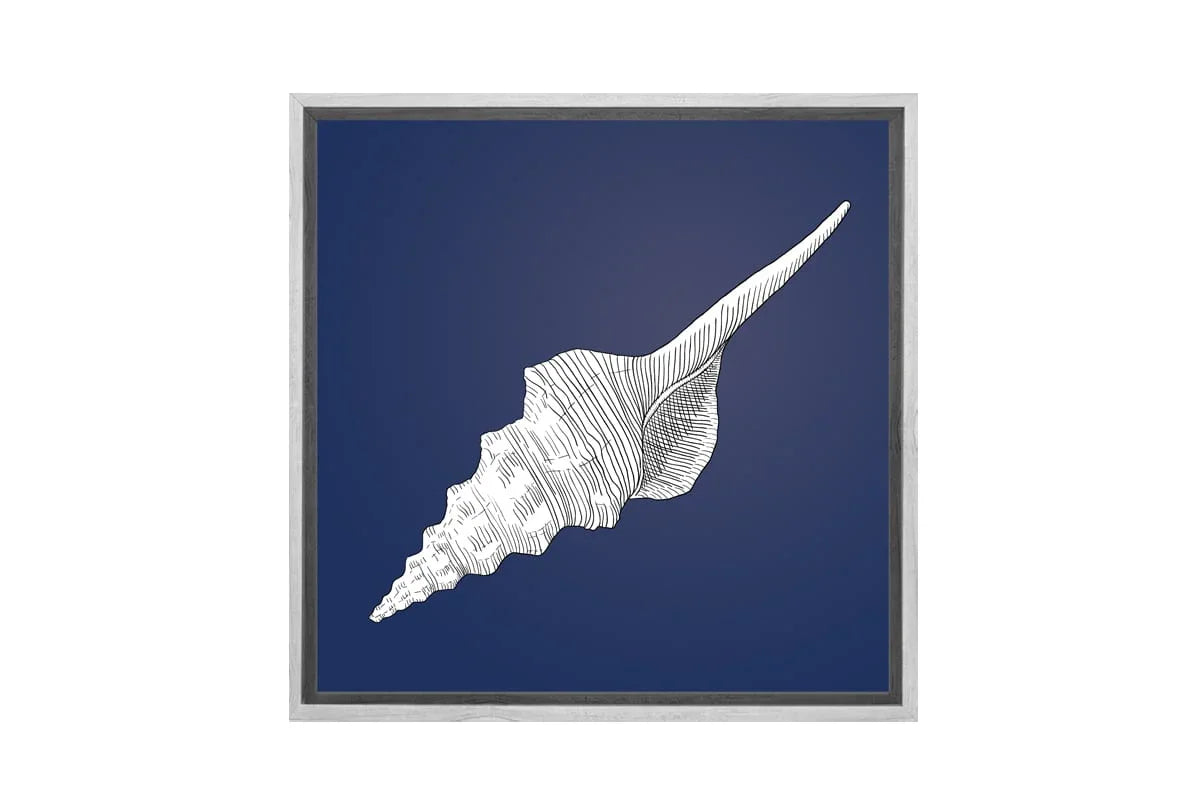 Shell White on Navy | Canvas Wall Art Print - Final Touch Decor