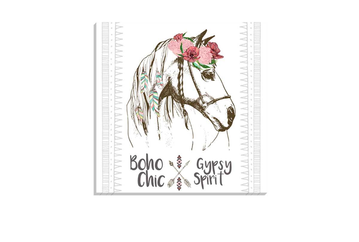 Boho Gypsy Horse | Canvas Wall Art Print - Final Touch Decor
