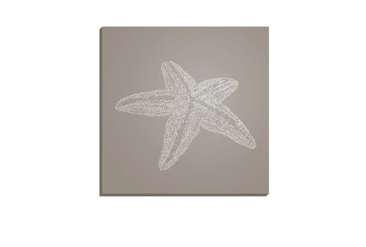 Star Fish 2 White on Beige | Canvas Wall Art Print - Final Touch Decor