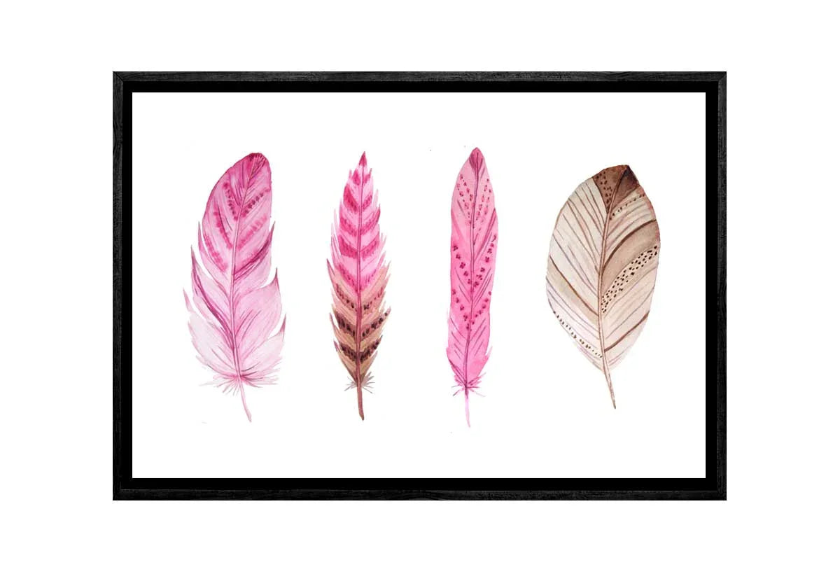 Boho Pink Feathers | Canvas Wall Art Print - Final Touch Decor