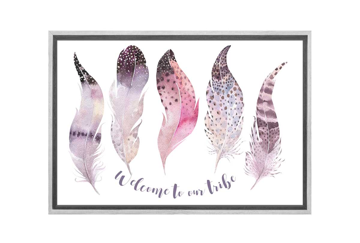 Boho Tribe Feathers | Boho Canvas Wall Art Print - Final Touch Decor