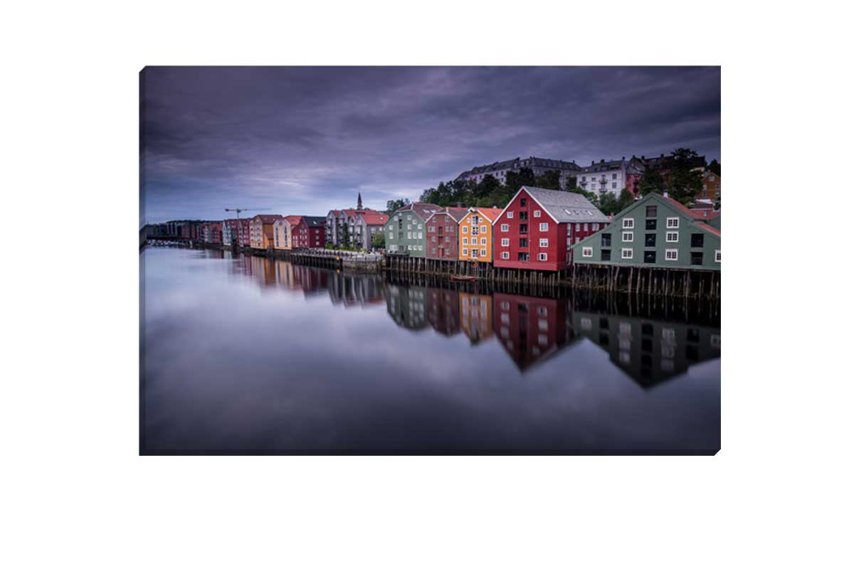 Coloured Houses, Norway | Canvas Wall Art Print - Final Touch Decor