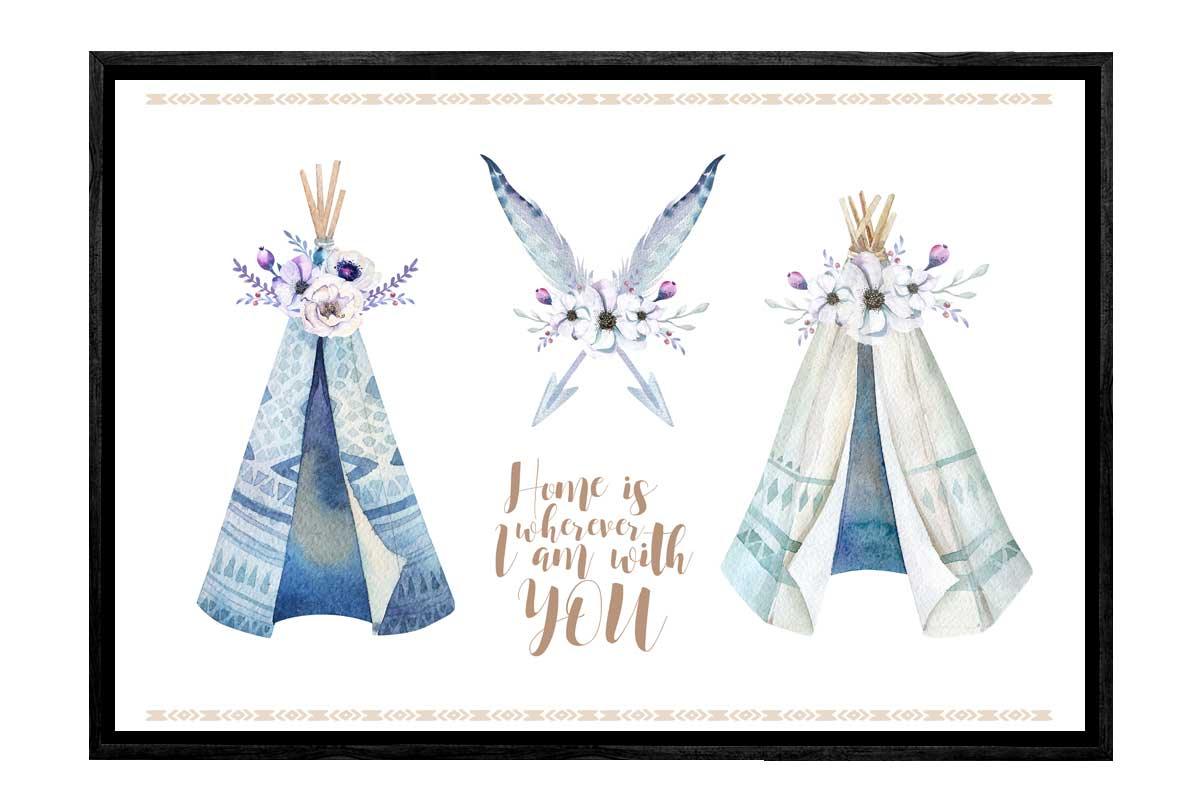 Boho Tribal Teepee | Canvas Wall Art Print - Final Touch Decor
