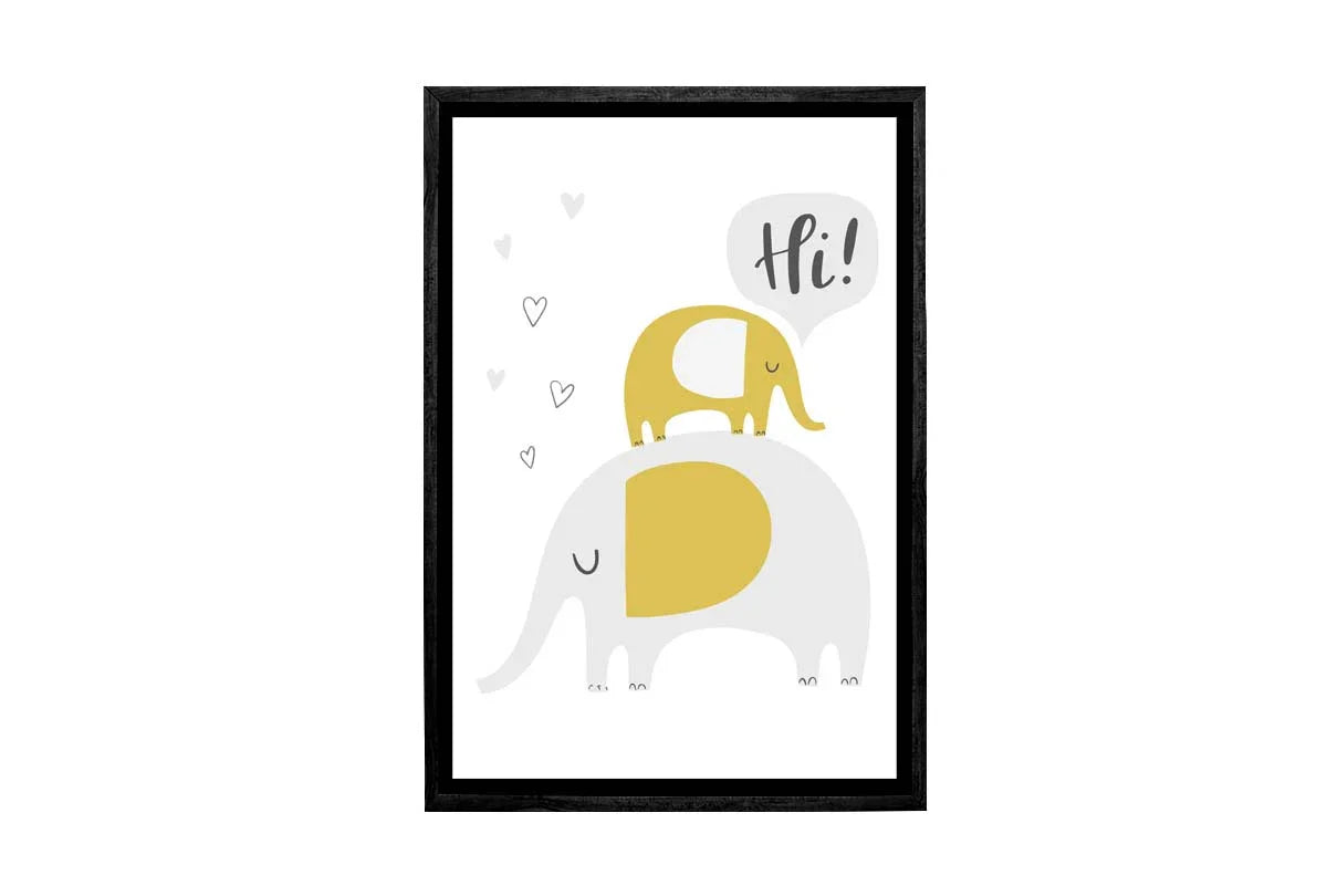 Elephants Grey Gold | Scandinavian Kid's Wall Art Print - Final Touch Decor