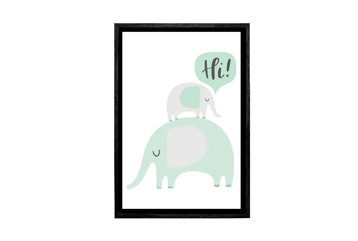 Elephants Teal | Scandinavian Kid's Wall Art Print - Final Touch Decor