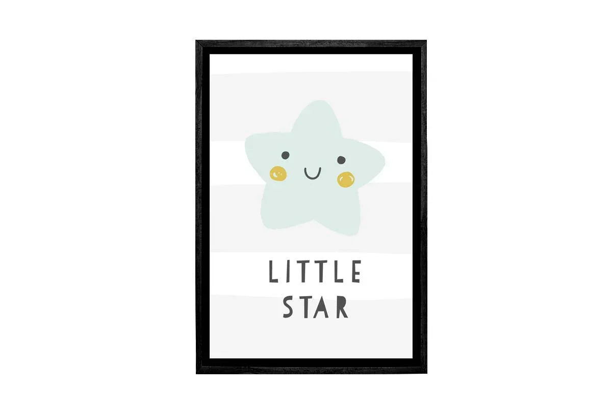 Little Star Grey Gold | Scandinavian Kid's Wall Art Print - Final Touch Decor