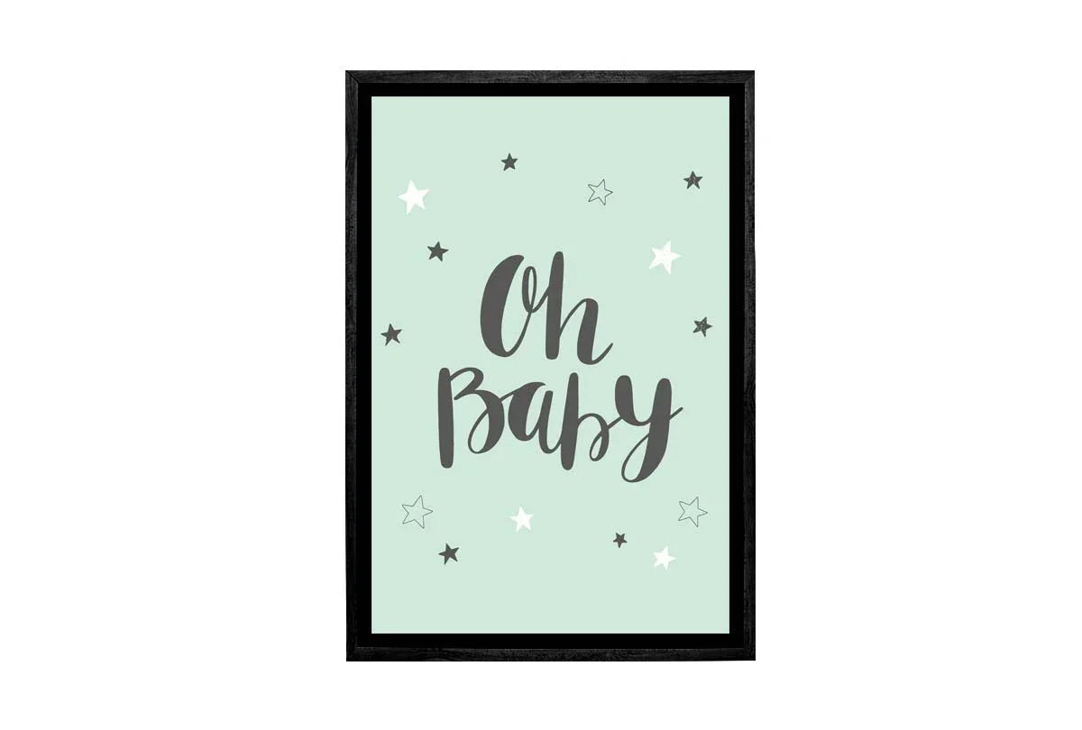 Oh Baby Teal | Scandinavian Kid's Wall Art Print - Final Touch Decor