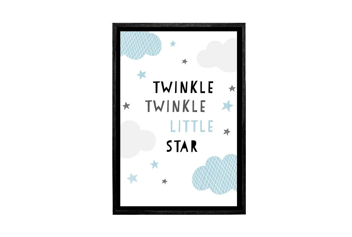 Twinkle Twinkle Blue Grey | Scandinavian Kid's Wall Art Print - Final Touch Decor