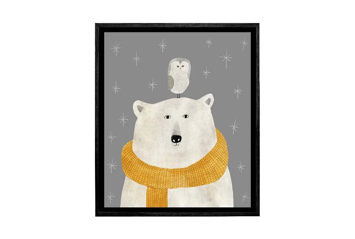 Bear With Owl | | Canvas Wall Art Print - Final Touch Decor