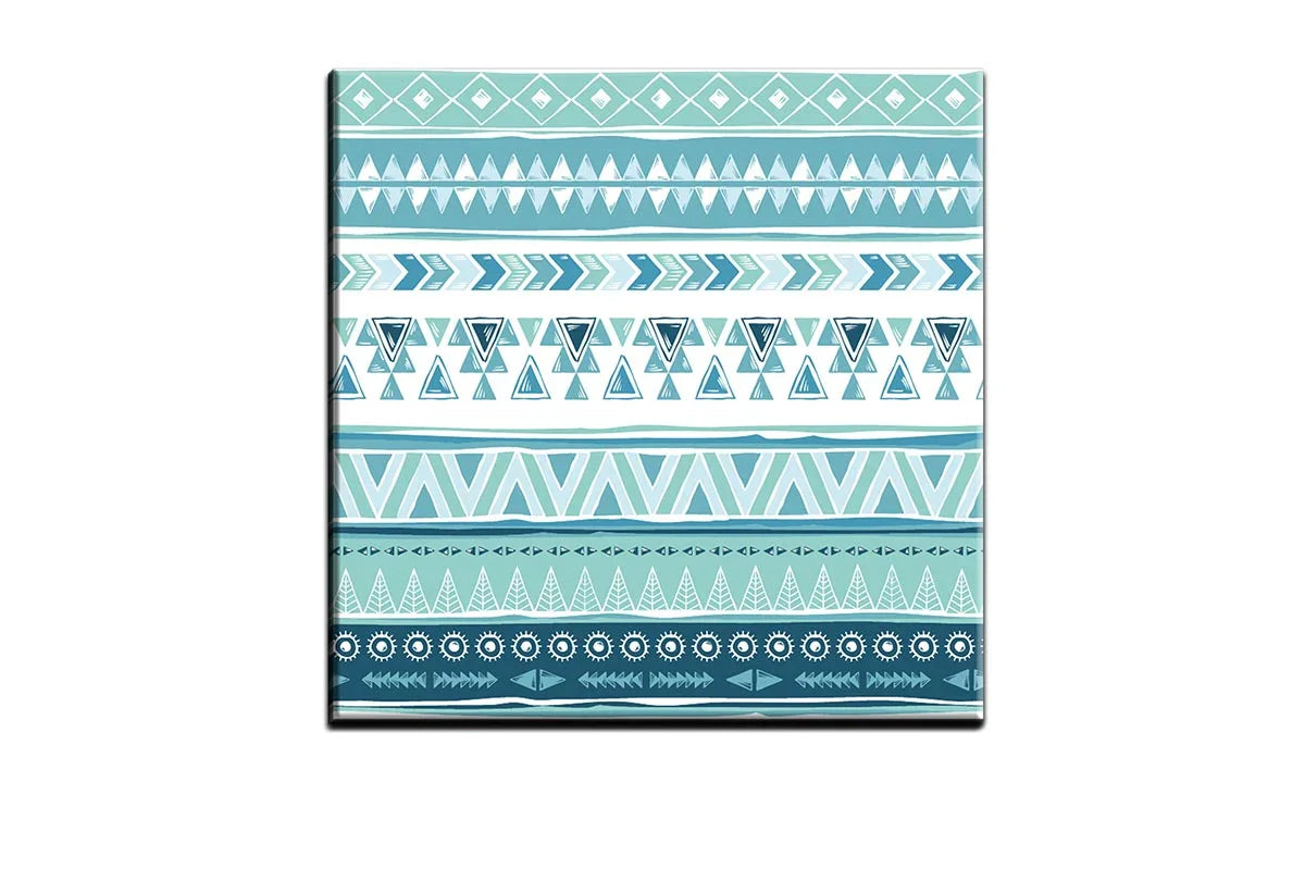 Blue Aztec Pattern | Canvas Wall Art Print - Final Touch Decor