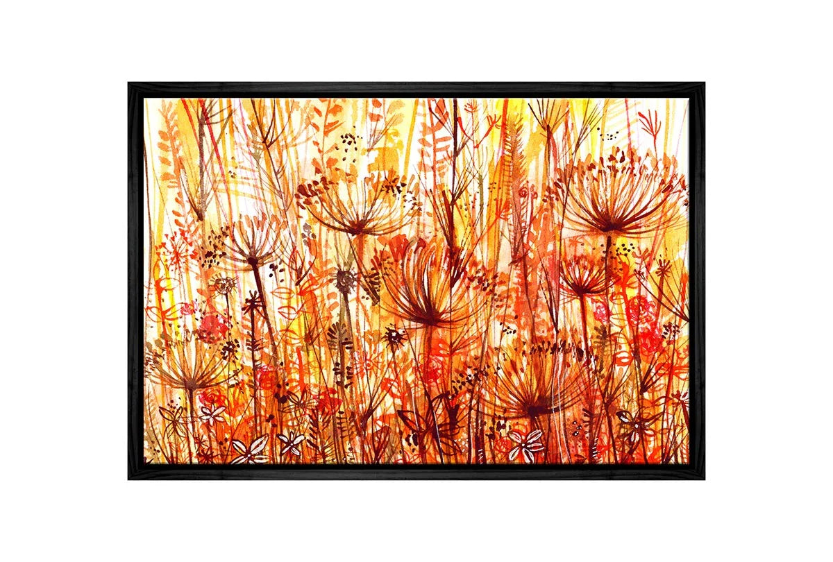 Red and Orange Floral Abstract | Canvas Wall Art Print - Final Touch Decor