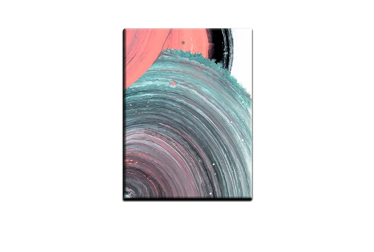 Pink Green Circles Abstract | Canvas Wall Art Print - Final Touch Decor