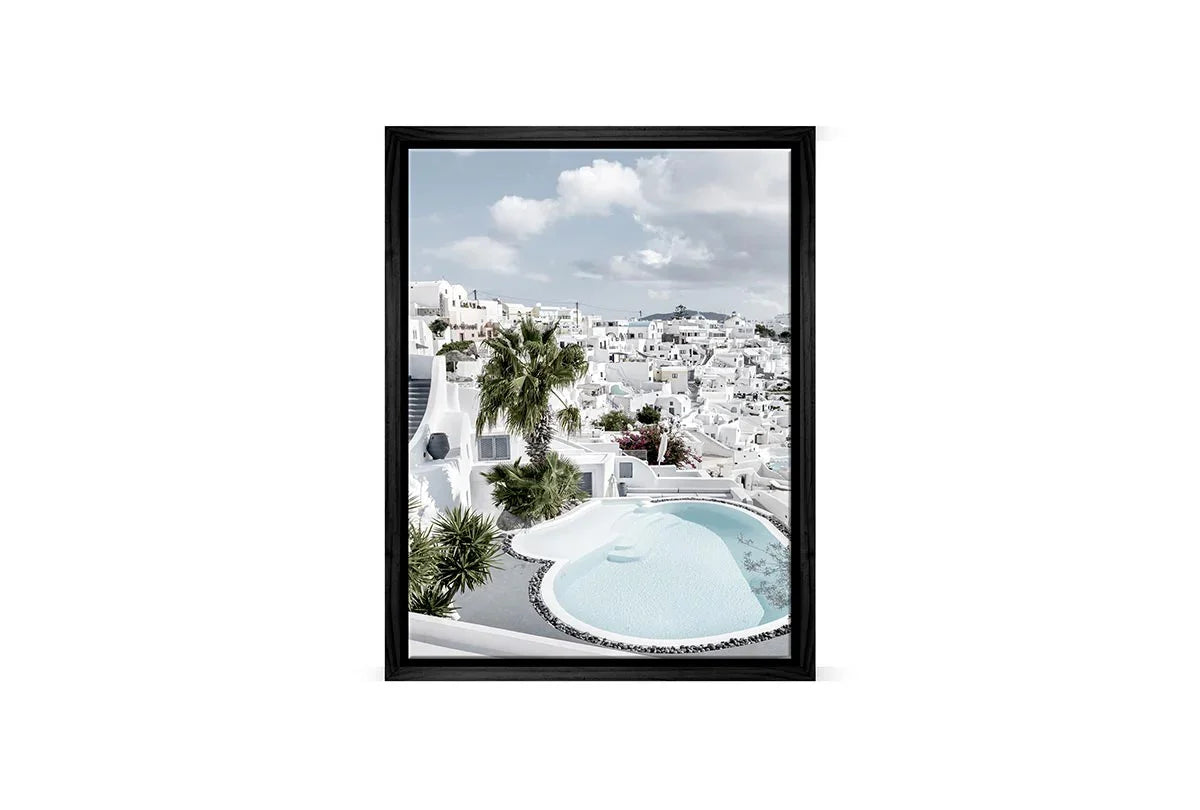 White Architecture, Santorini, Greece | Canvas Wall Art Print - Final Touch Decor
