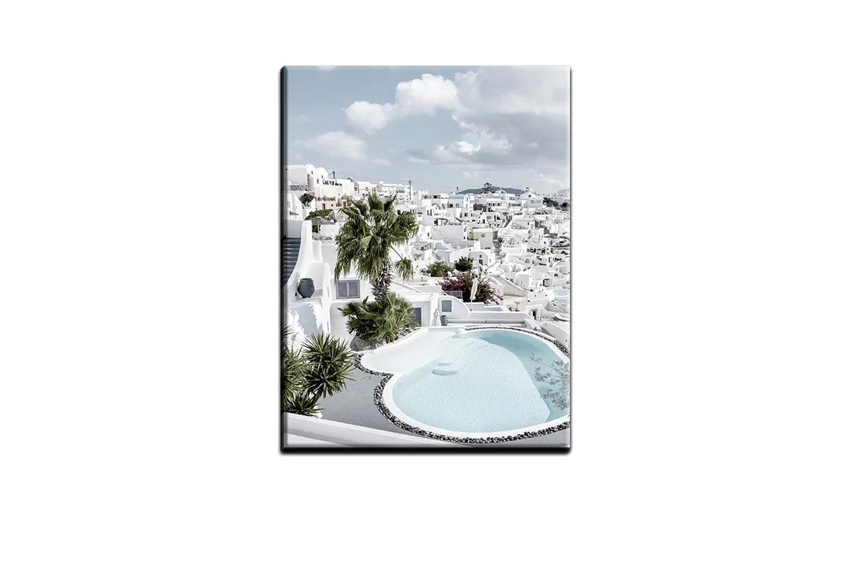White Architecture, Santorini, Greece | Canvas Wall Art Print - Final Touch Decor
