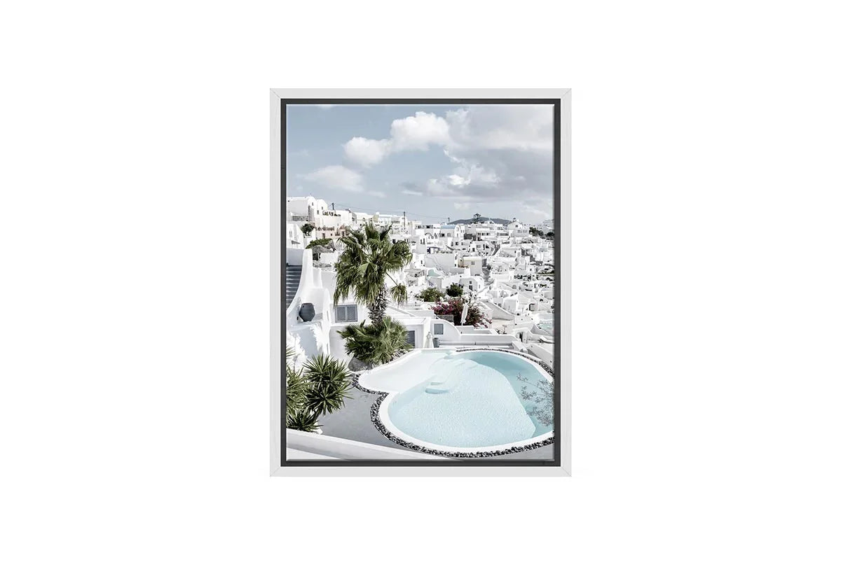 White Architecture, Santorini, Greece | Canvas Wall Art Print - Final Touch Decor